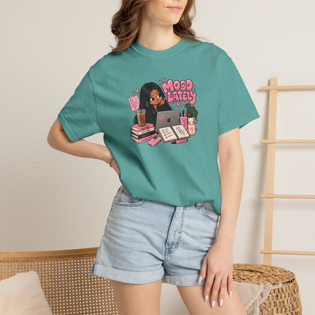 Mood Lately T-Shirt — Cute Study Girl Graphic Tee