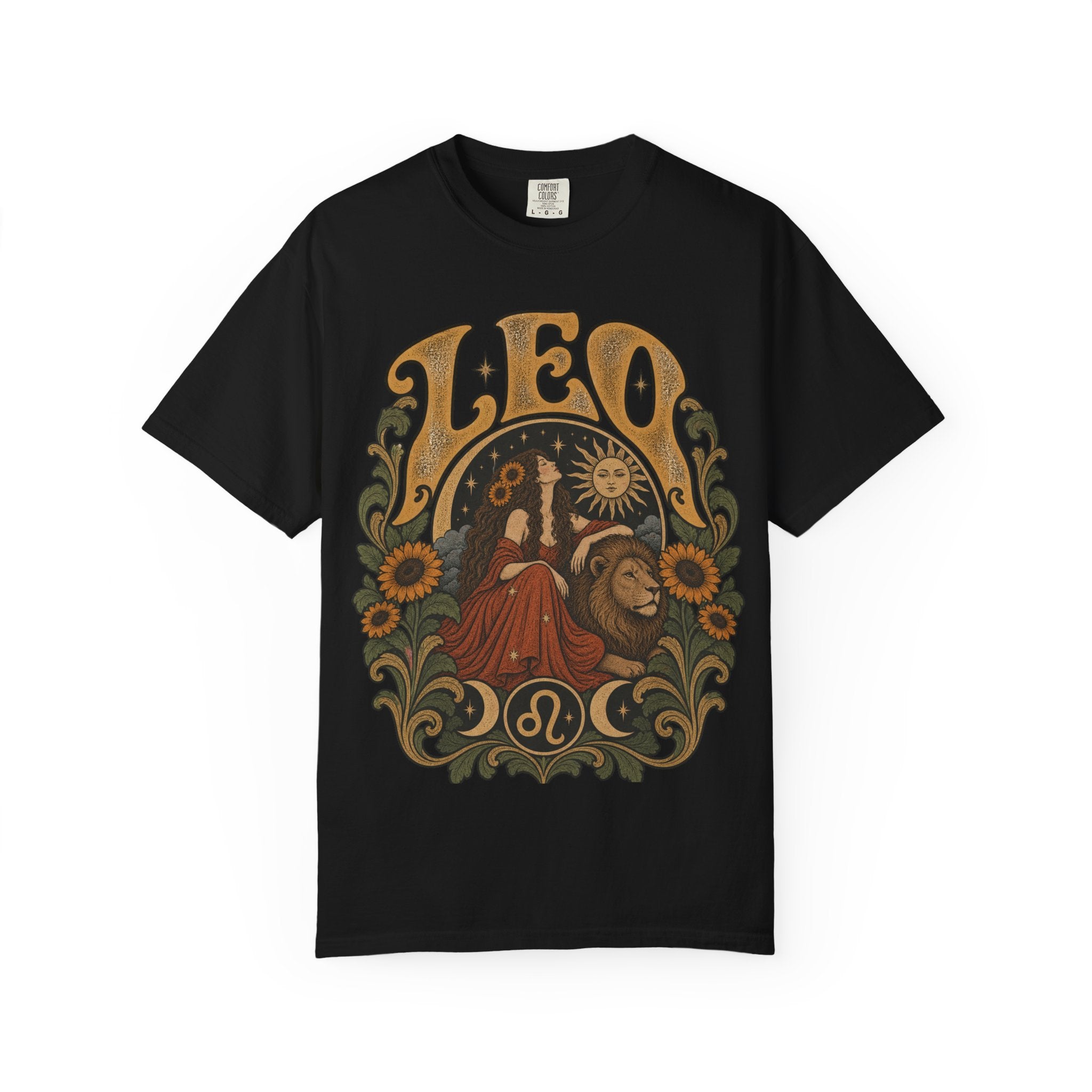 Leo Zodiac T-Shirt — Vintage Astrology Lion Graphic