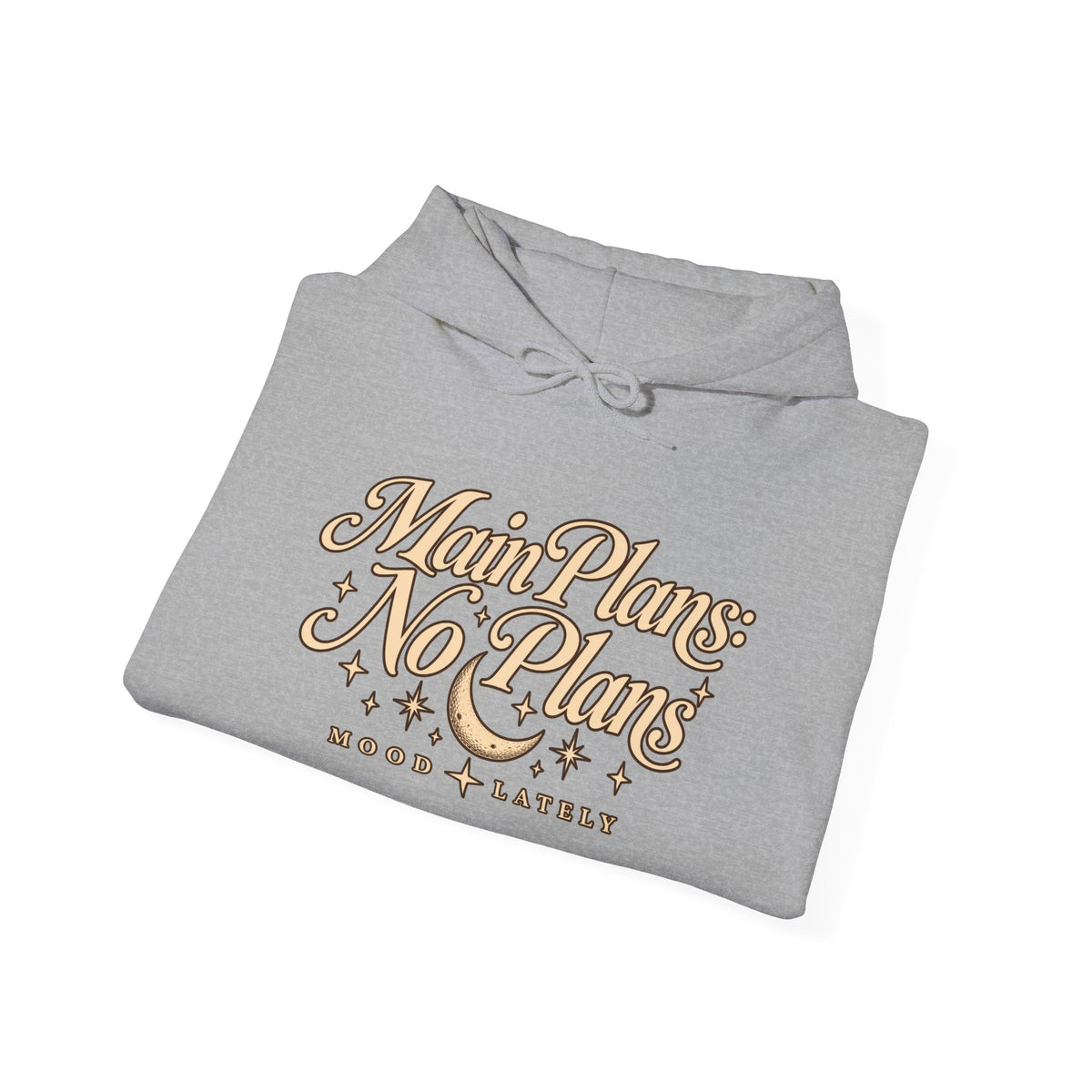 Main Plans No Plans Hoodie — Cozy Retro Graphic Pullover