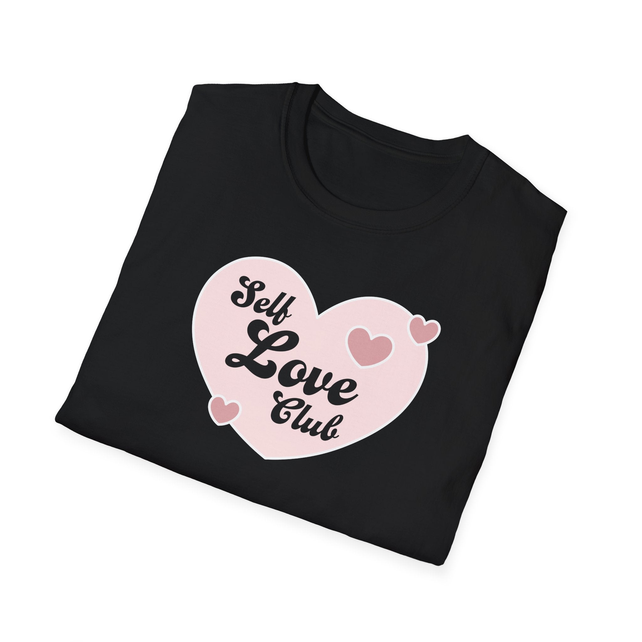 Self Love Club T-Shirt — Pink Heart Graphic Tee for Women & Teens