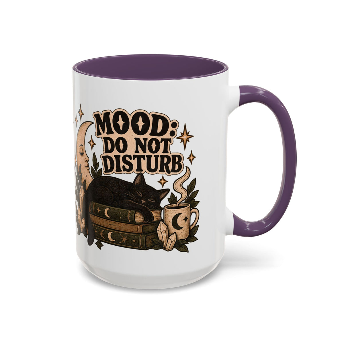 Mood: Do Not Disturb Mug — Sleepy Cat & Moon Ceramic Coffee Mug