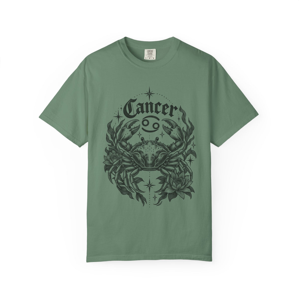 Cancer Floral Crab Zodiac Tee — Astrology Graphic T-Shirt