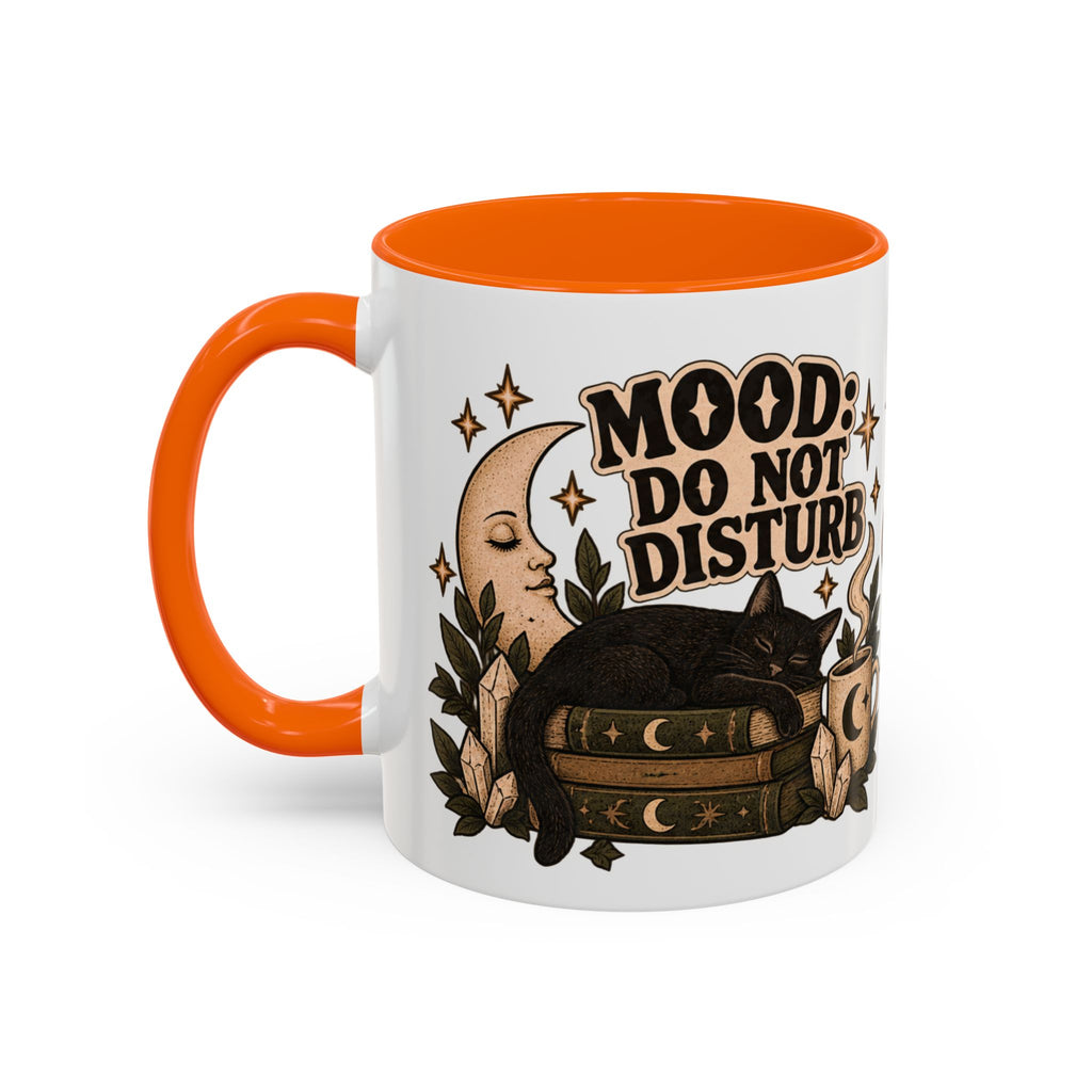 Mood: Do Not Disturb Mug — Sleepy Cat & Moon Ceramic Coffee Mug