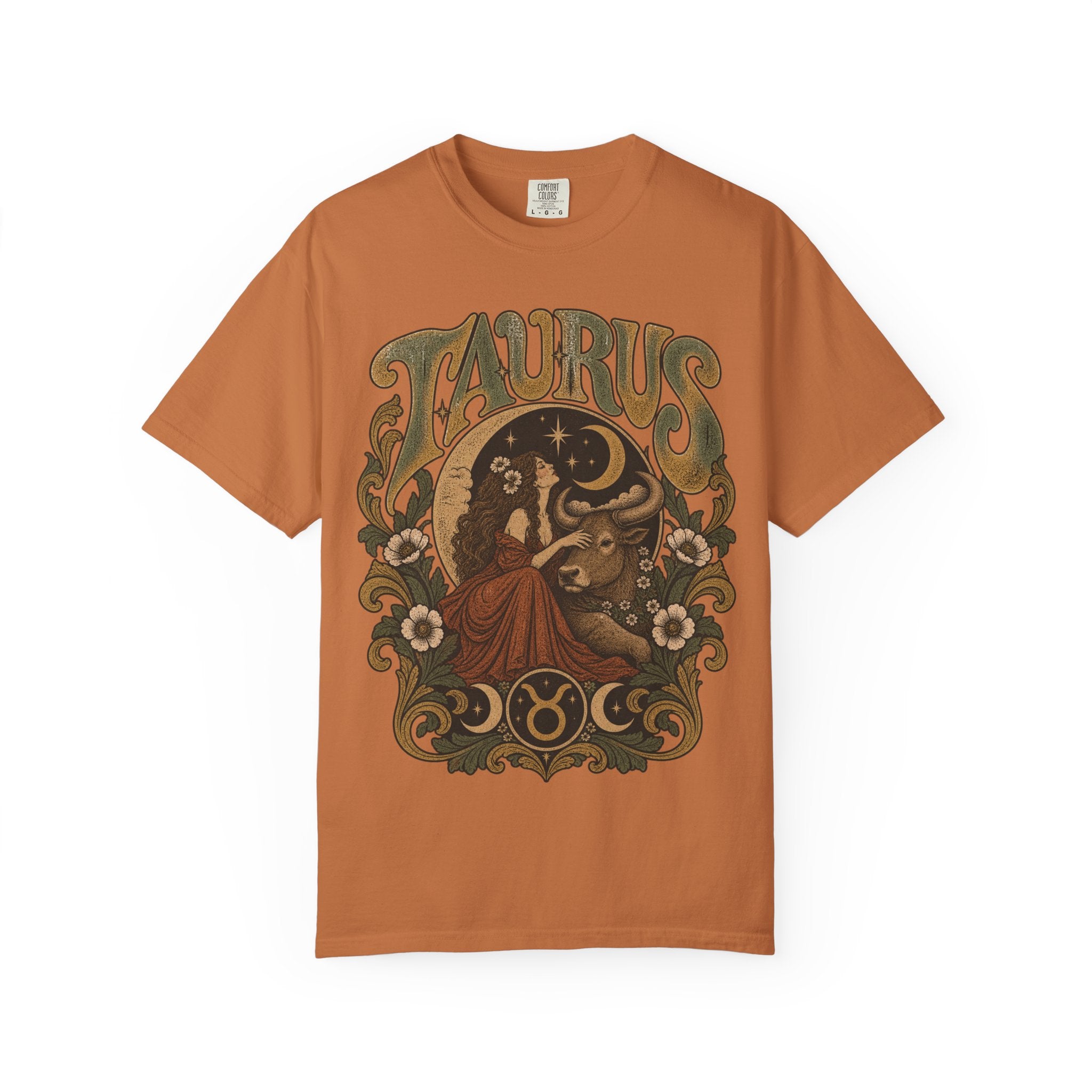 Taurus Zodiac T‑Shirt — Vintage Astrological Bull Graphic