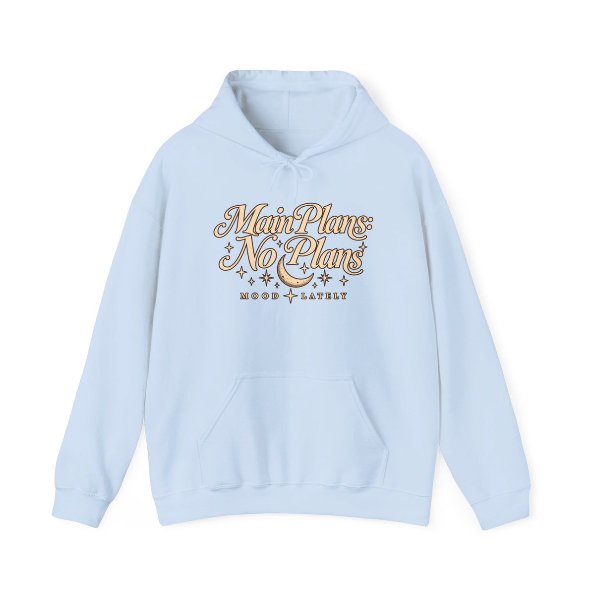 Main Plans No Plans Hoodie — Cozy Retro Graphic Pullover