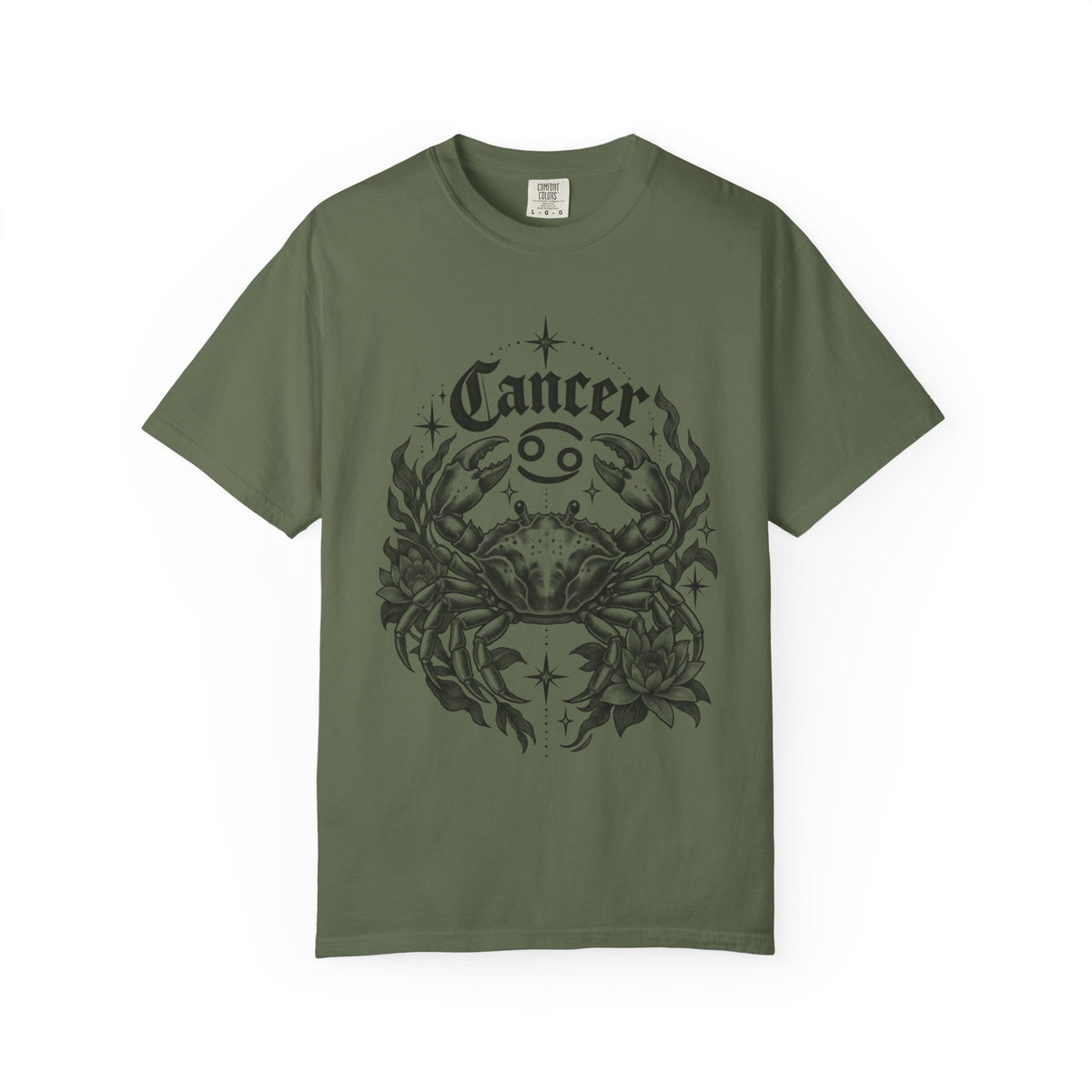Cancer Floral Crab Zodiac Tee — Astrology Graphic T-Shirt