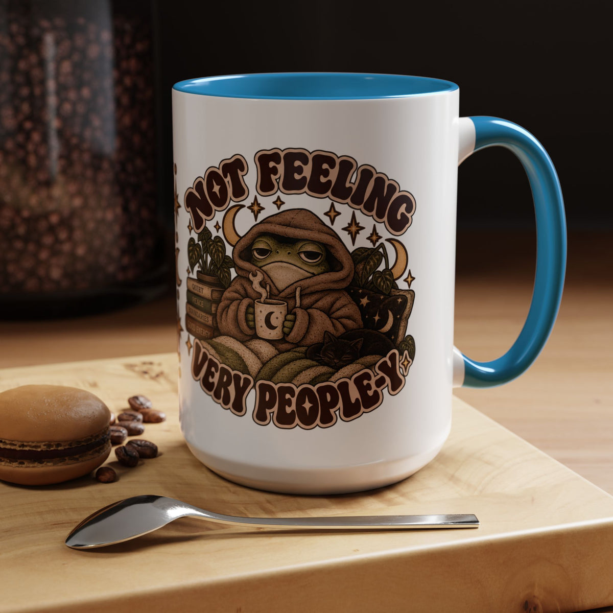 Not Feeling Very Peopley Mug — Cozy Frog Introvert Ceramic Coffee Mug
