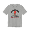 Graphic Tee — "Even Baddies Get Saddles" Cute Devil Skate T-Shirt