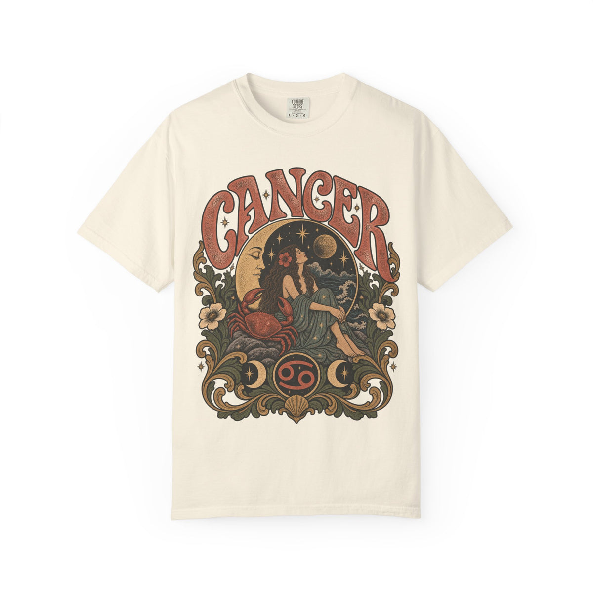 Vintage Cancer Zodiac Tee — Retro Celestial Astrology T-Shirt