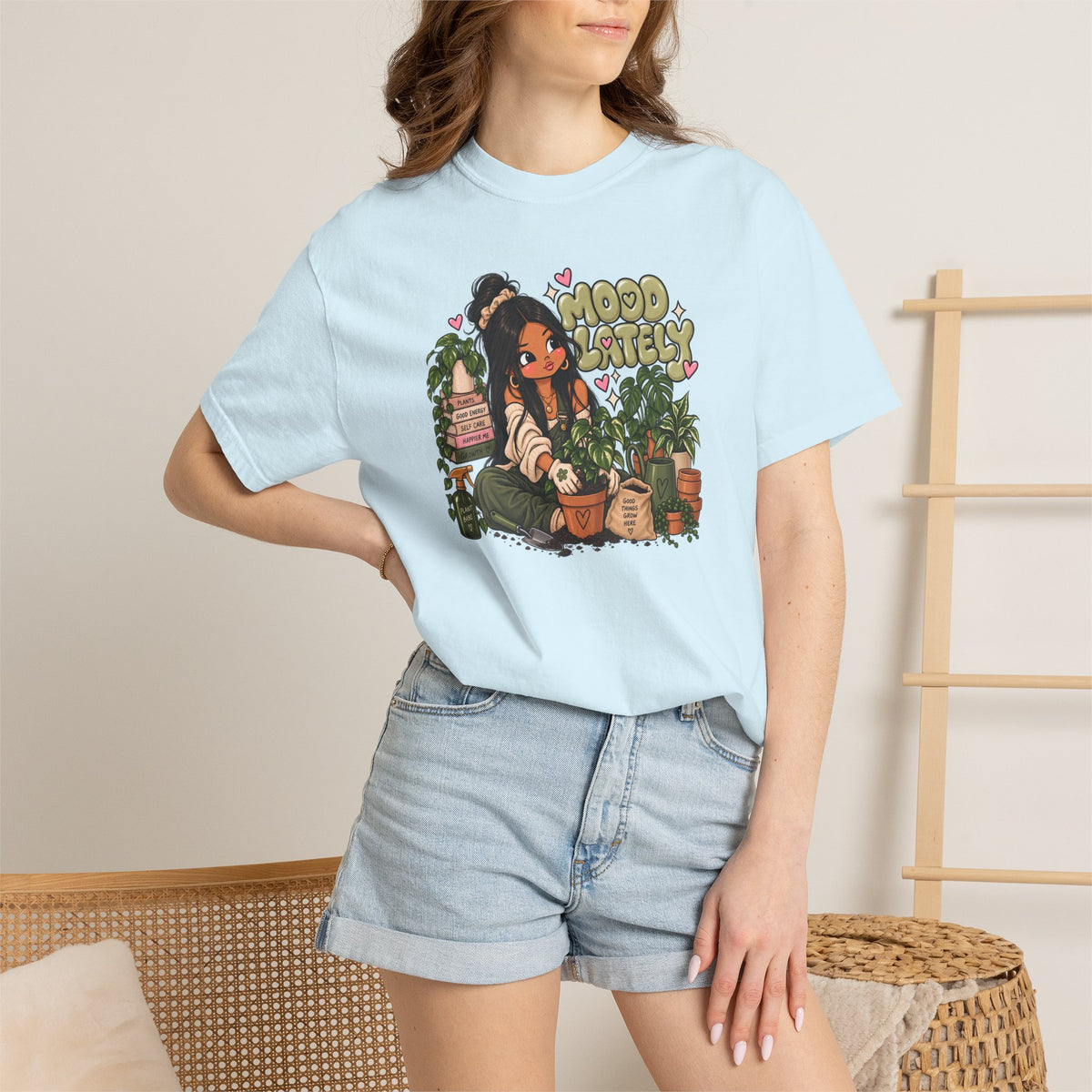 Plant Lady T-Shirt — 'Plant Baby' Cute Girl with Houseplants Graphic Tee
