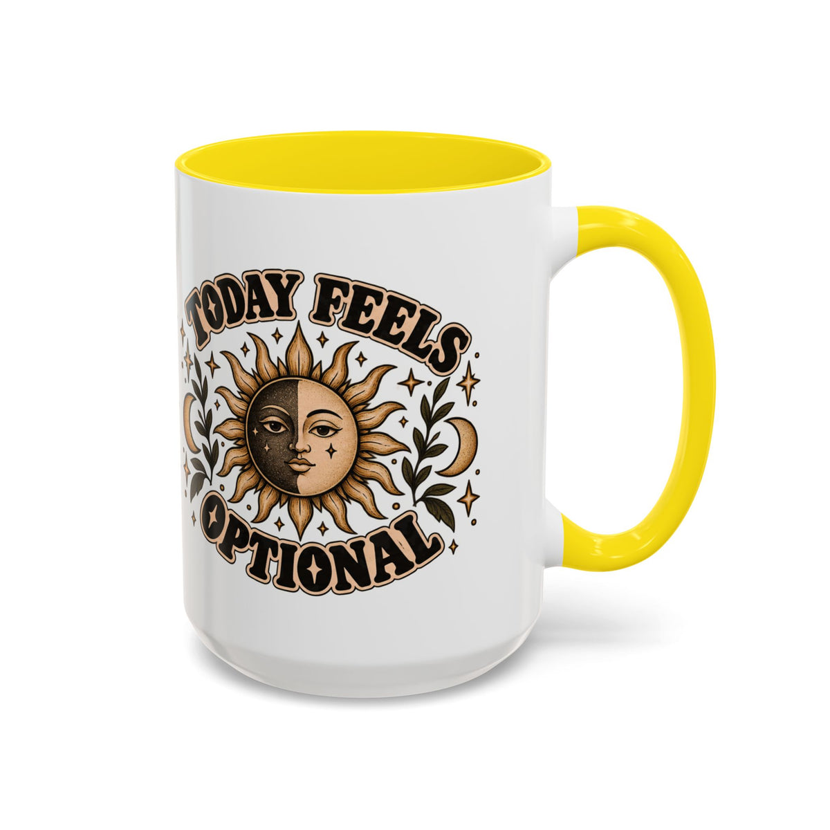 Today Feels Optional Mug — Vintage Sun & Moon Ceramic Coffee Mug