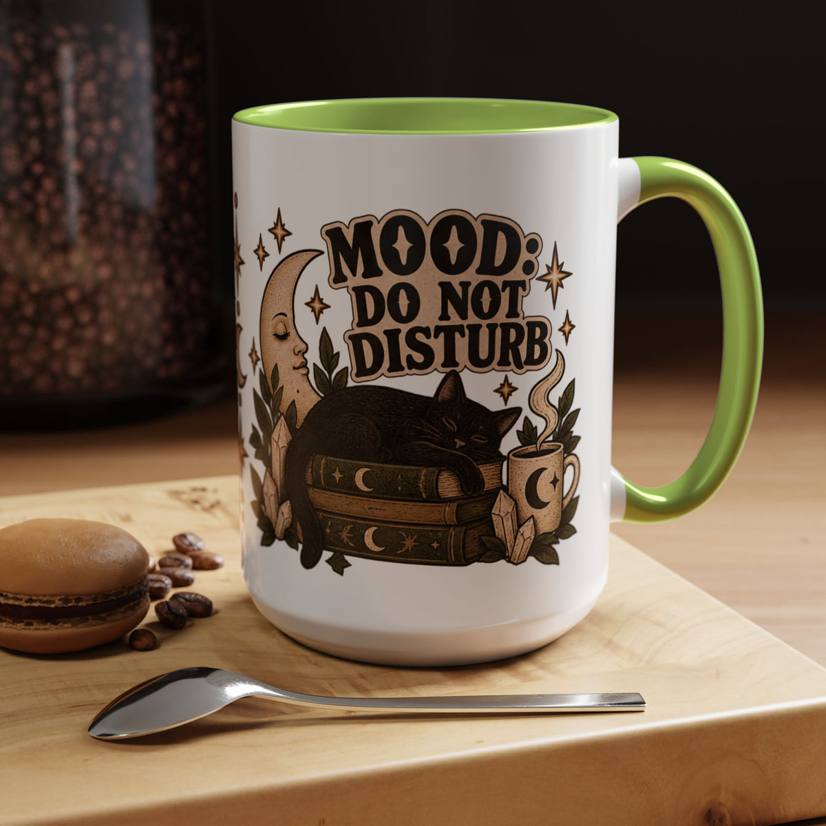 Mood: Do Not Disturb Mug — Sleepy Cat & Moon Ceramic Coffee Mug