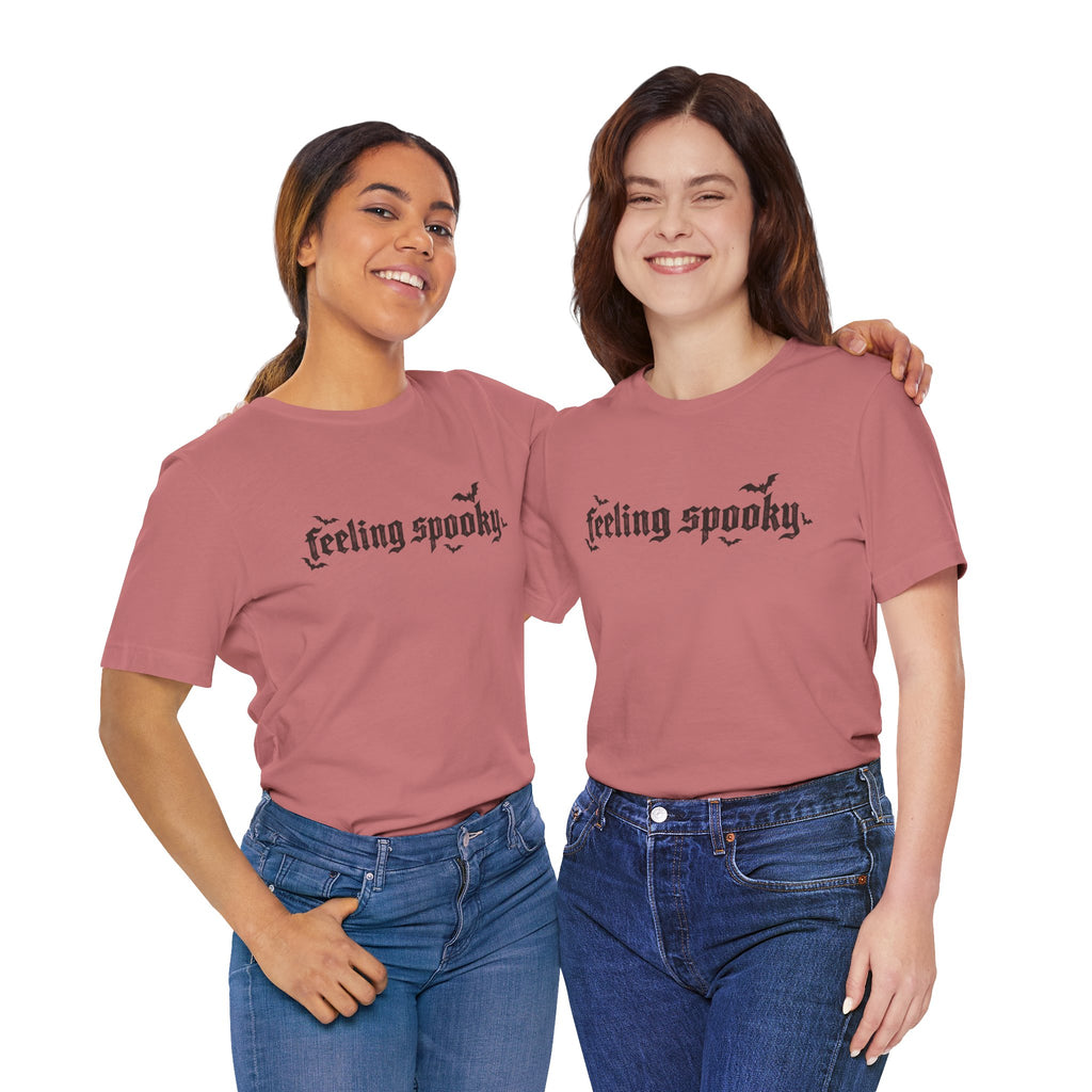 Feeling Spooky T-Shirt — Gothic Halloween Tee with Bats