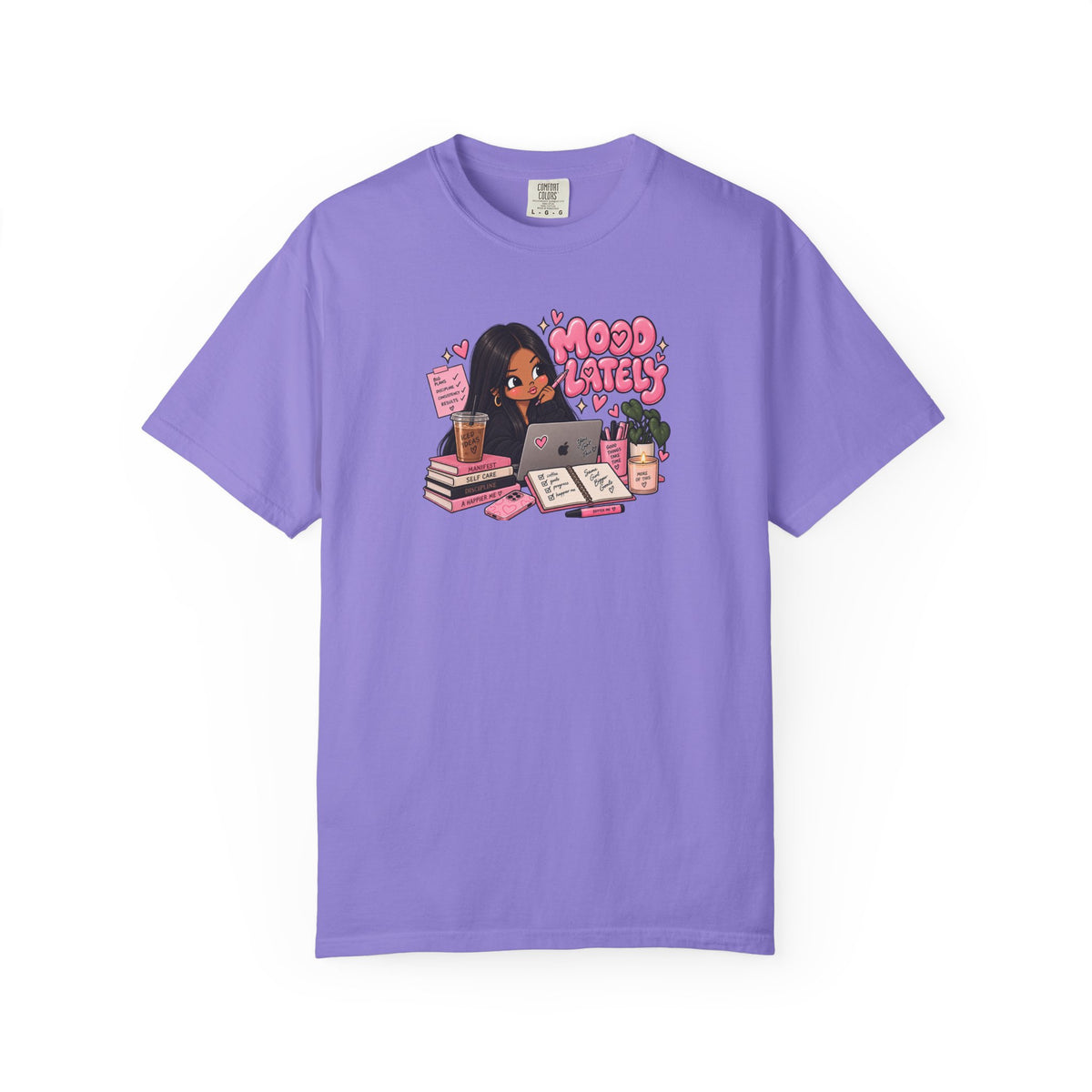 Mood Lately T-Shirt — Cute Study Girl Graphic Tee