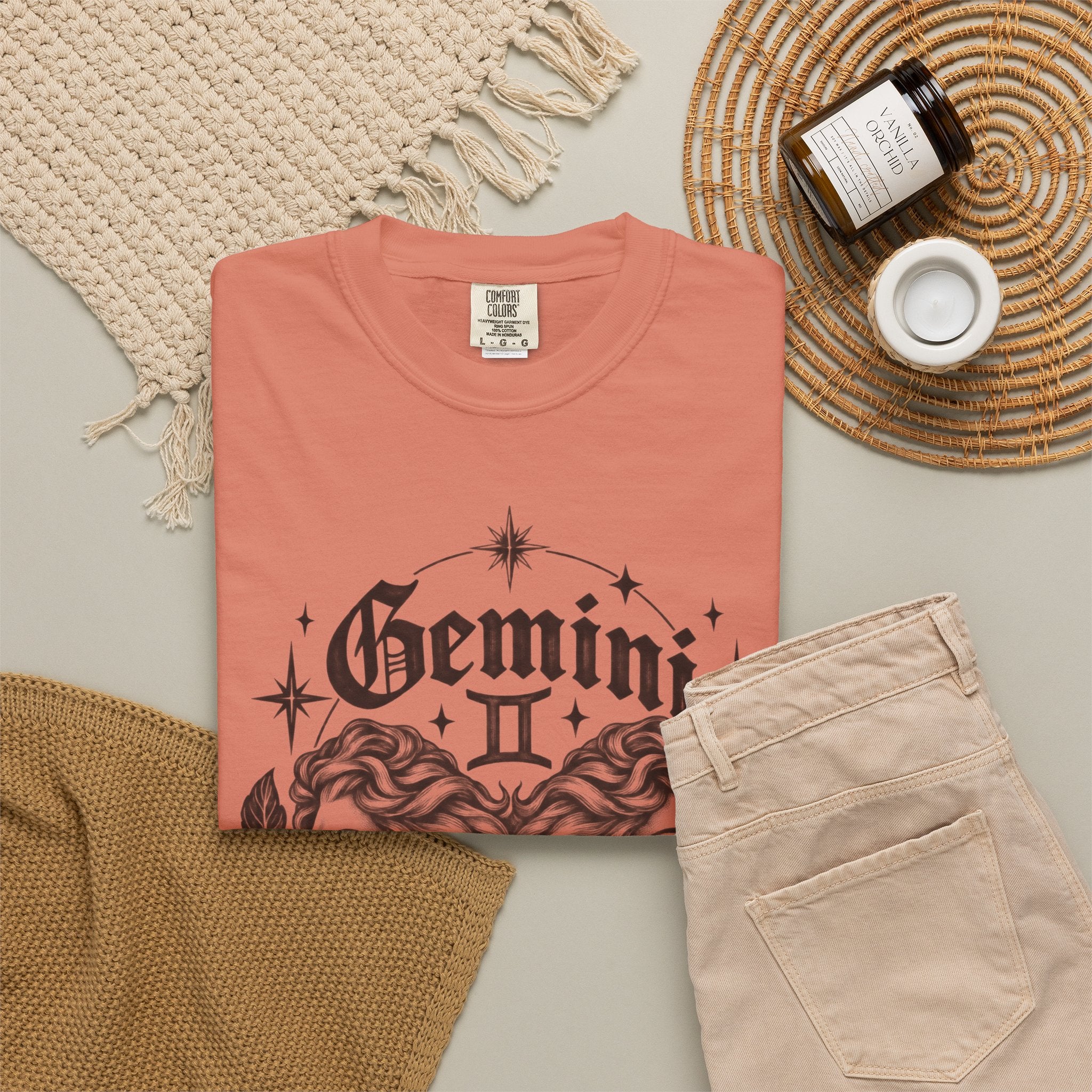 Gemini Zodiac Tee — Twin Faces Astrology T-Shirt