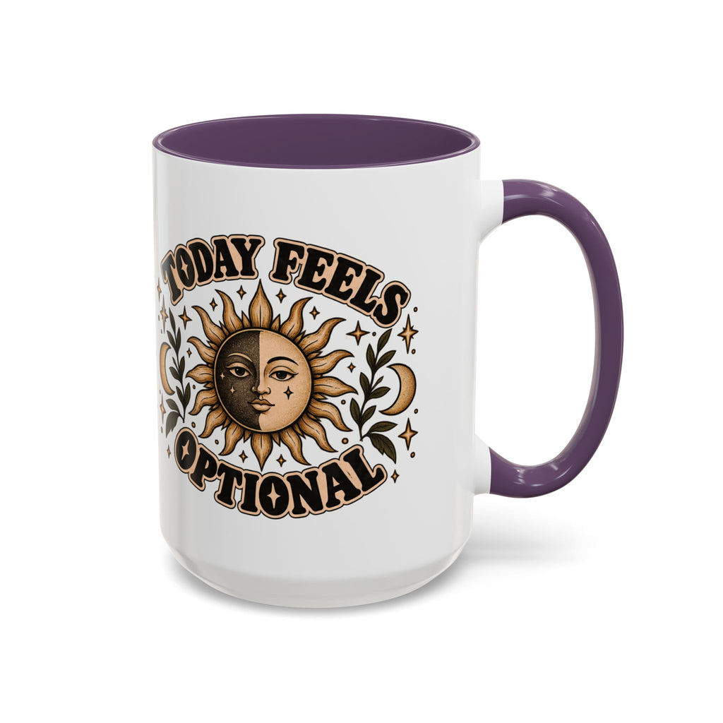 Today Feels Optional Mug — Vintage Sun & Moon Ceramic Coffee Mug