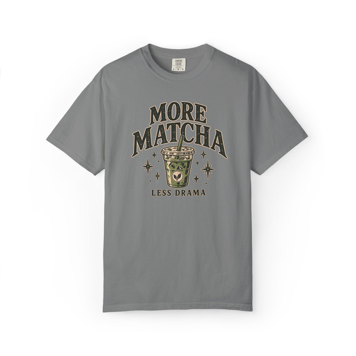 More Matcha Less Drama Tee — Cute Matcha Graphic T-Shirt