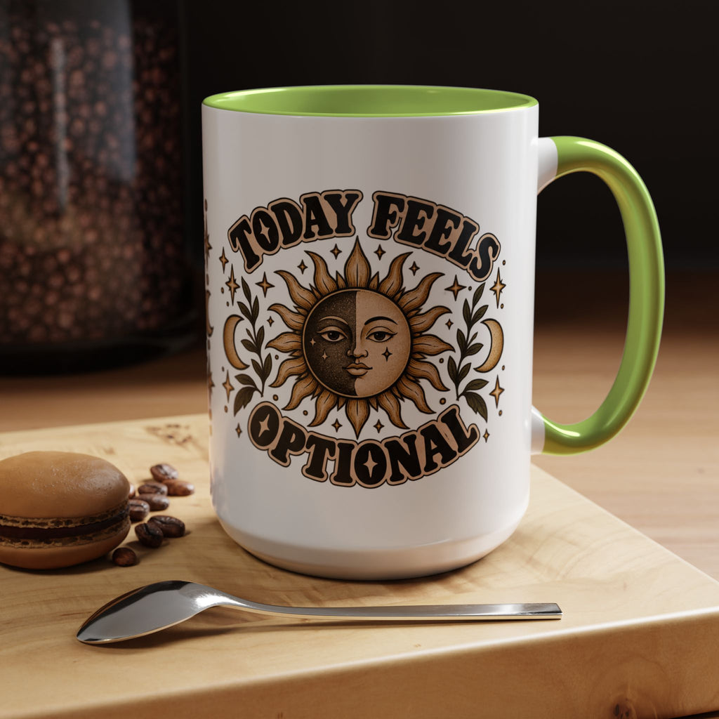 Today Feels Optional Mug — Vintage Sun & Moon Ceramic Coffee Mug
