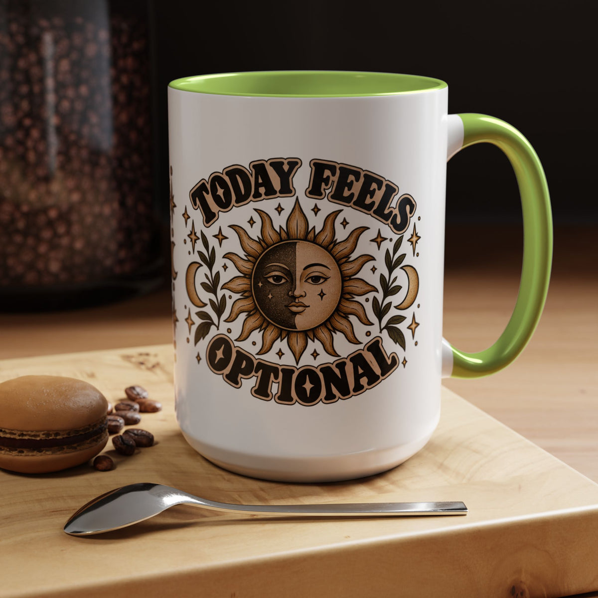 Today Feels Optional Mug — Vintage Sun & Moon Ceramic Coffee Mug