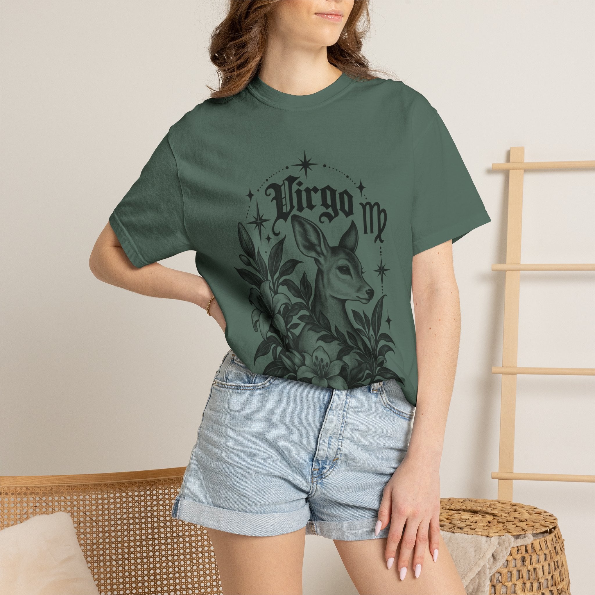 Virgo Zodiac T-Shirt — 'Virgo ' Floral Deer Astrology Tee
