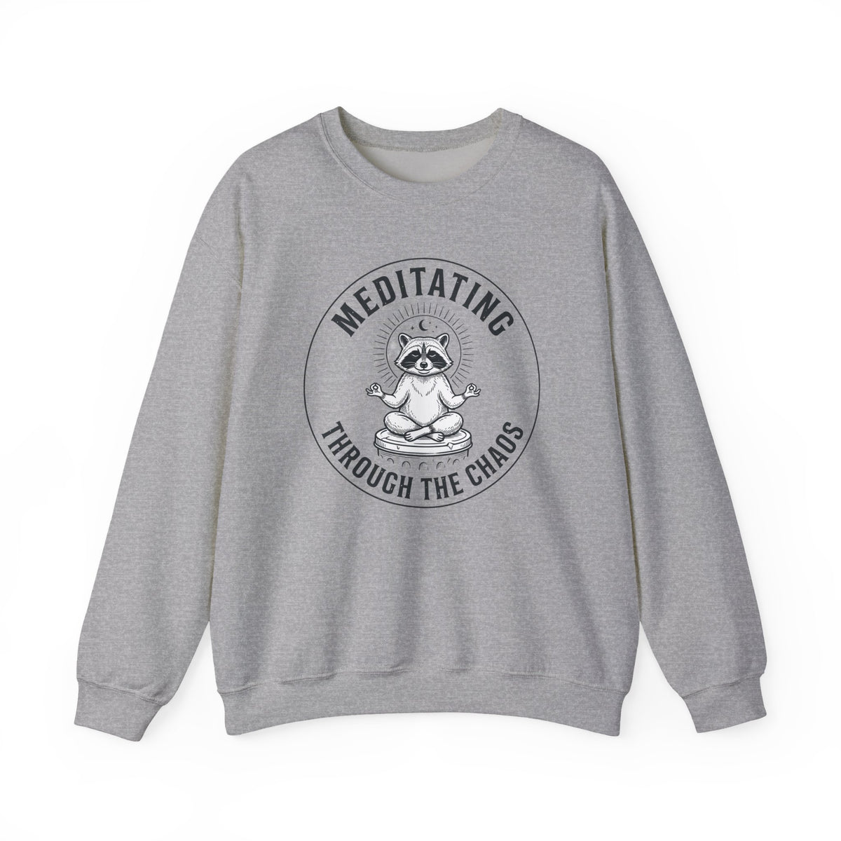 Meditating Raccoon Sweatshirt | Feral Raccoon Aesthetic, Celestial Wilderness