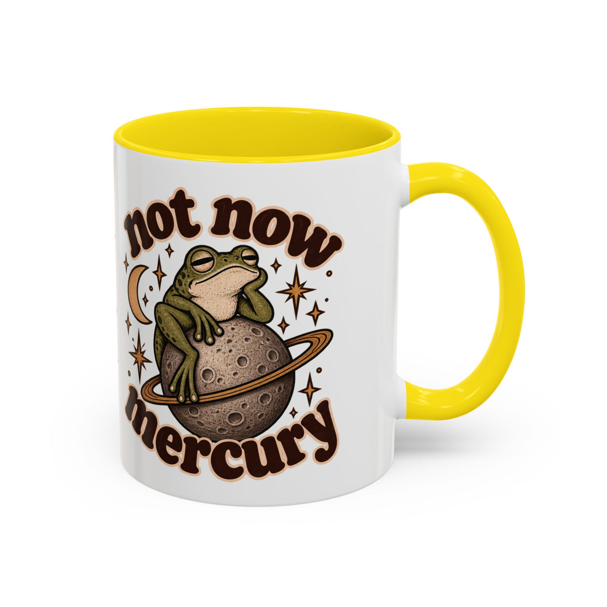 Not Now Mercury Mug — Retro Frog & Planet Ceramic Coffee Mug