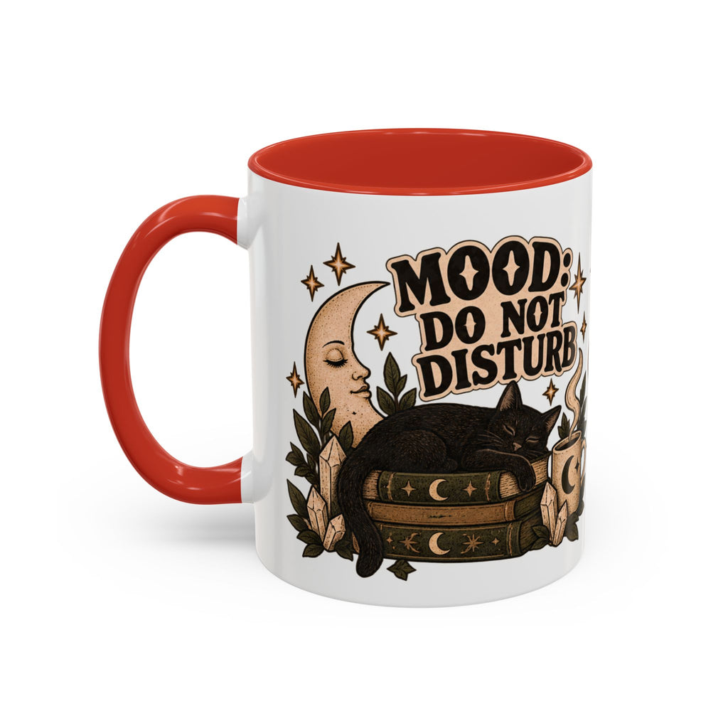 Mood: Do Not Disturb Mug — Sleepy Cat & Moon Ceramic Coffee Mug