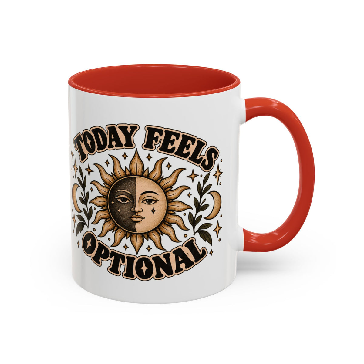 Today Feels Optional Mug — Vintage Sun & Moon Ceramic Coffee Mug