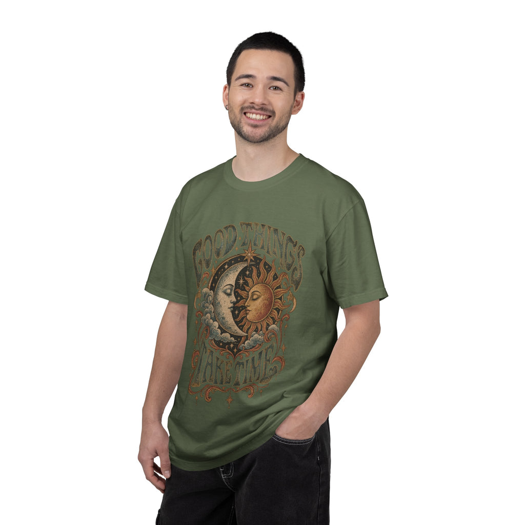 Good Things Take Time Tee — Vintage Sun & Moon Graphic T-Shirt