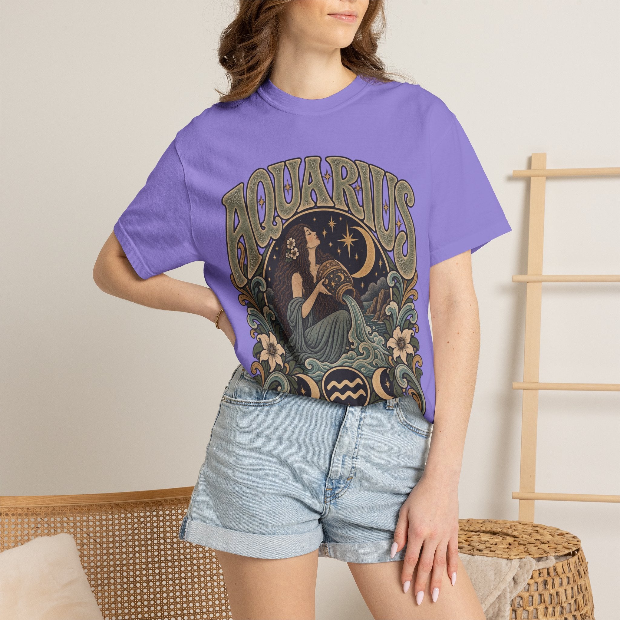 Aquarius Zodiac T-Shirt — Vintage Astrological Sign Tee
