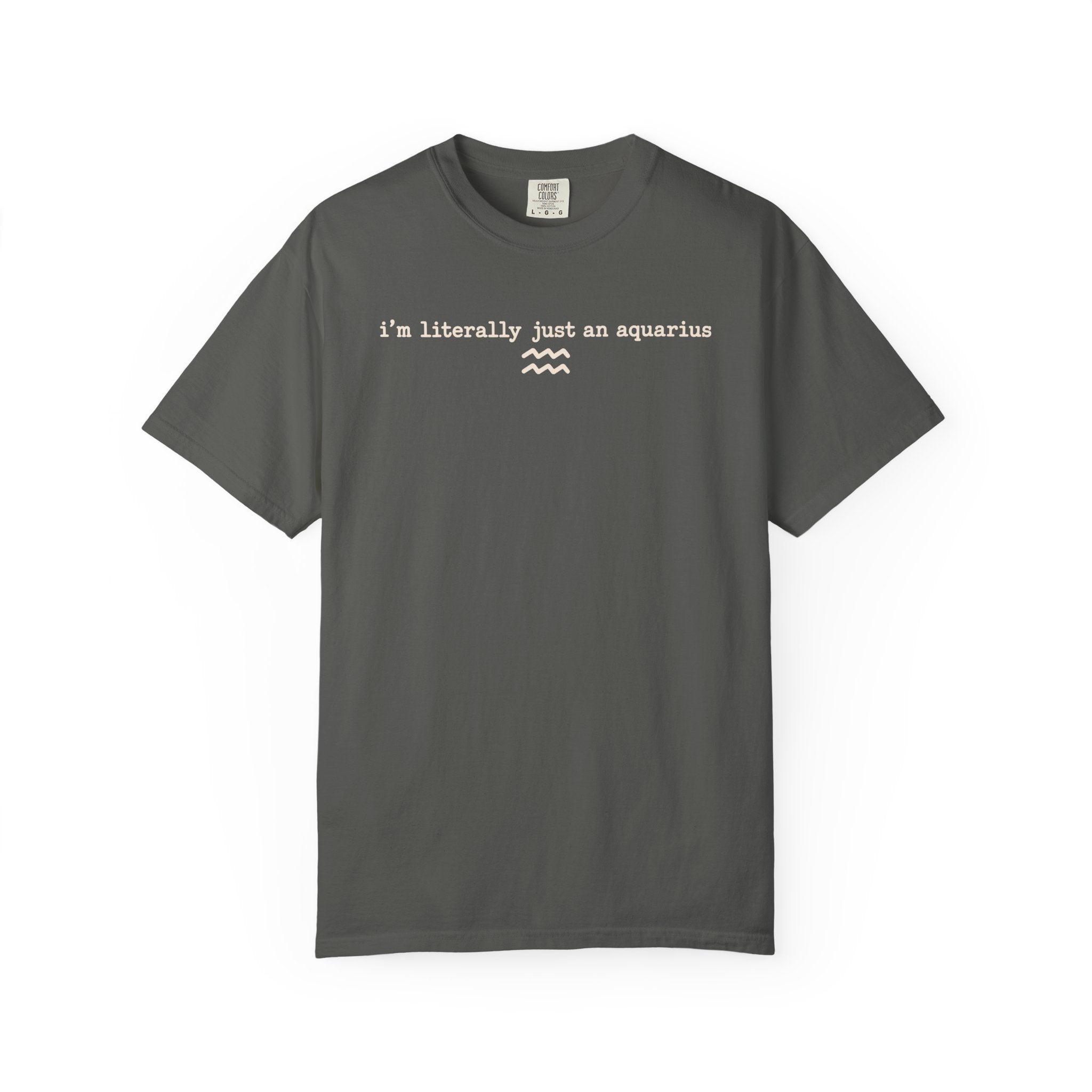 I'm Literally Just an Aquarius Classic Garment-Dyed T-Shirt — Neutral Cotton Tee