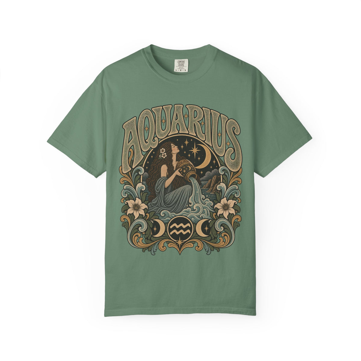 Vintage Aquarius Zodiac Tee — Retro Celestial Astrology T-Shirt