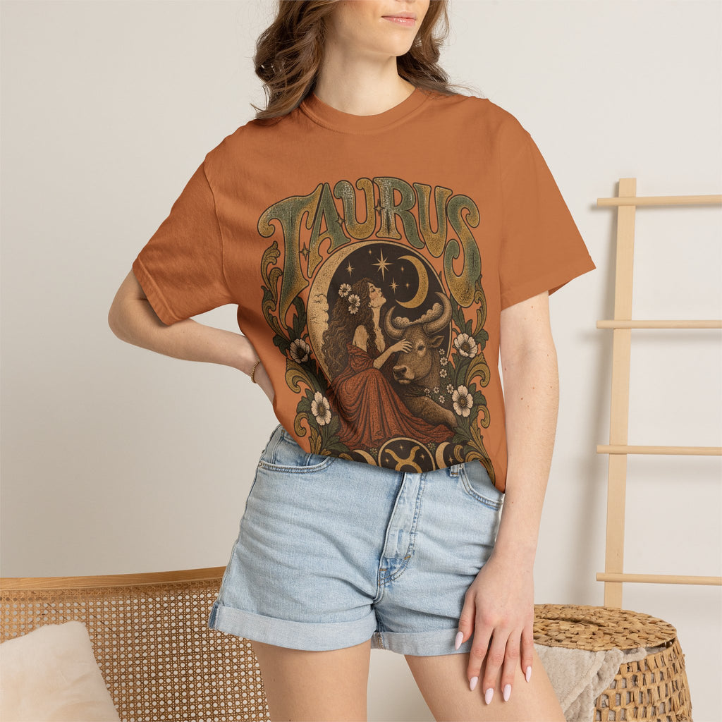 Taurus Zodiac T‑Shirt — Vintage Astrological Bull Graphic