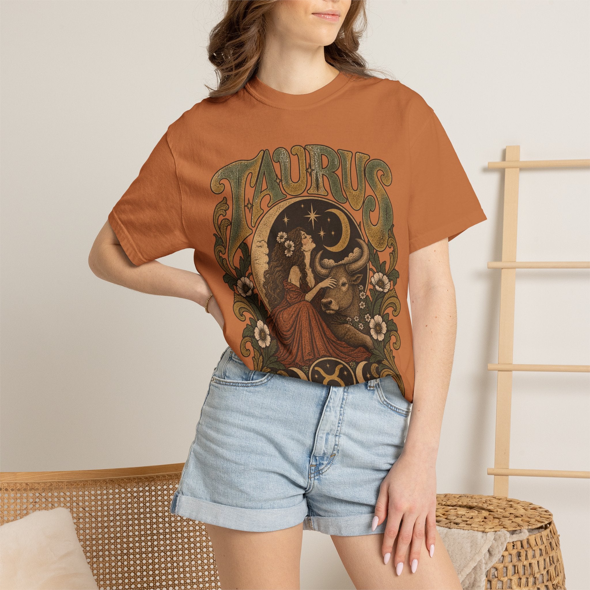 Taurus Zodiac T‑Shirt — Vintage Astrological Bull Graphic