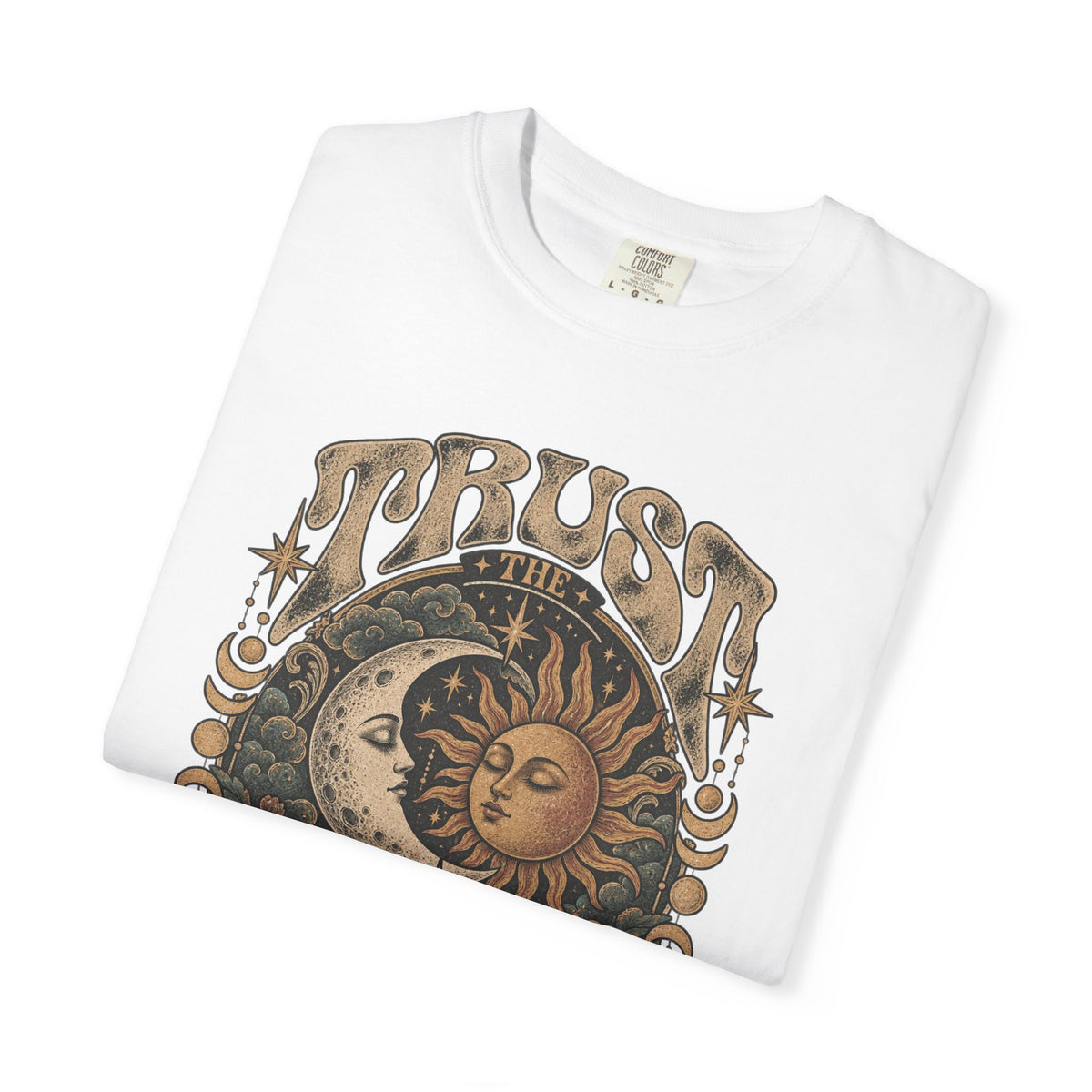 Trust the Universe T-Shirt — Vintage Sun & Moon Graphic