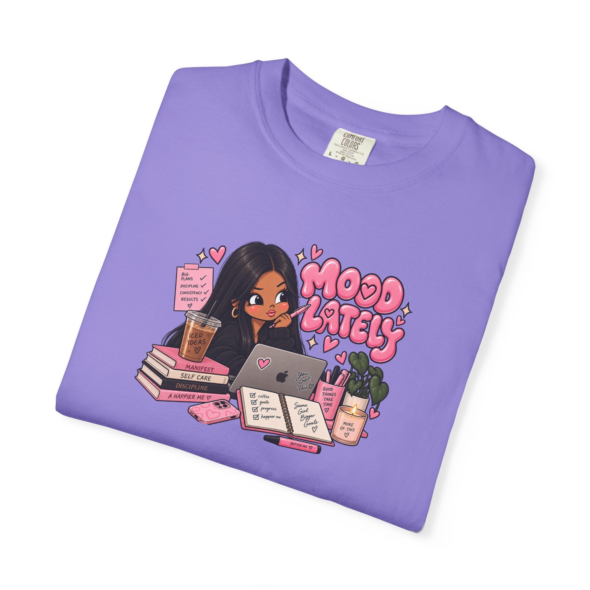 Mood Lately T-Shirt — Cute Study Girl Graphic Tee