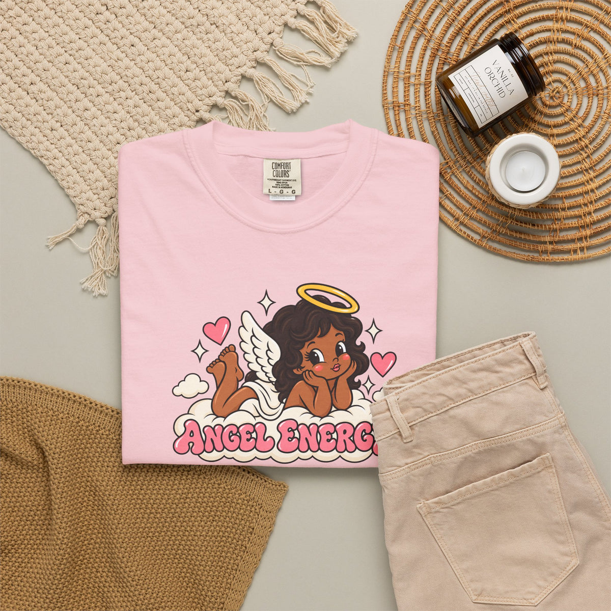 Angel Energy T-Shirt — Cute Retro Angel Graphic Tee