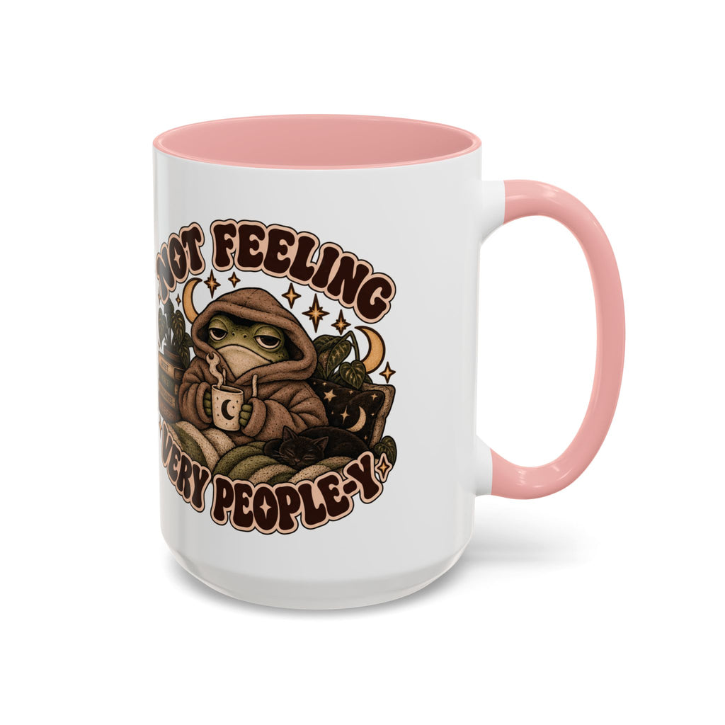 Not Feeling Very Peopley Mug — Cozy Frog Introvert Ceramic Coffee Mug