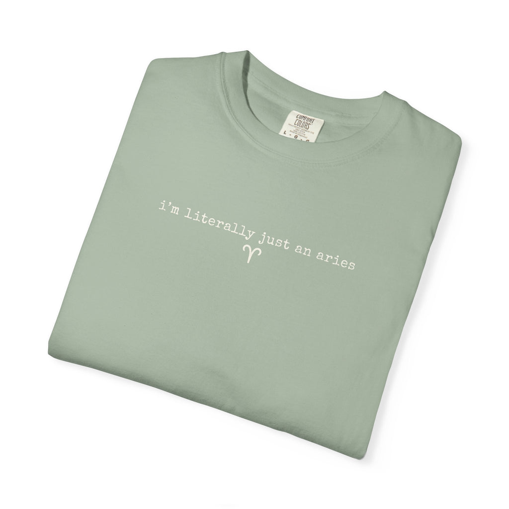I'm Literally Just an Aries Garment-Dyed T-Shirt — Vintage Cream Comfort Tee