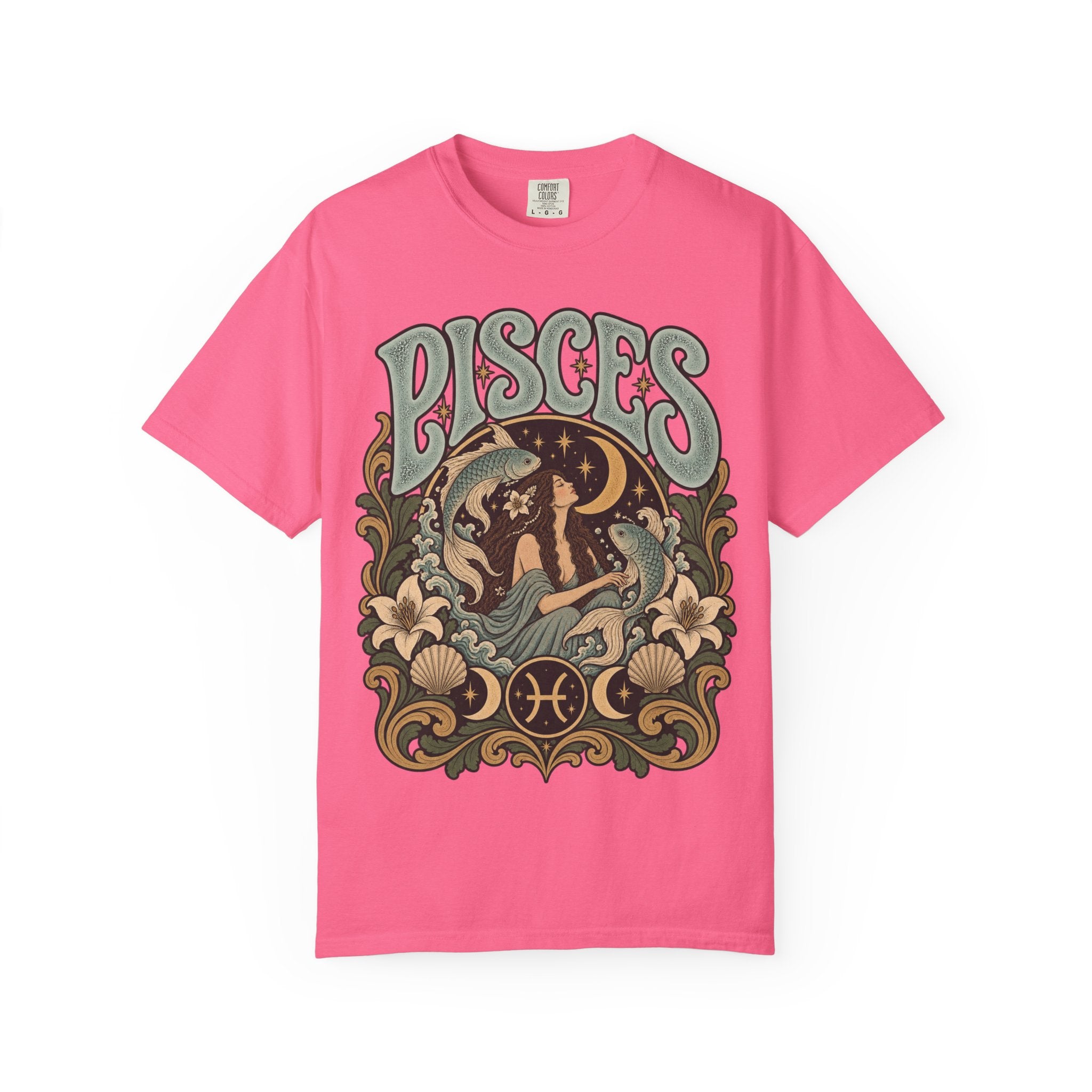 Pisces Zodiac T-Shirt — Retro Astrological Artwork