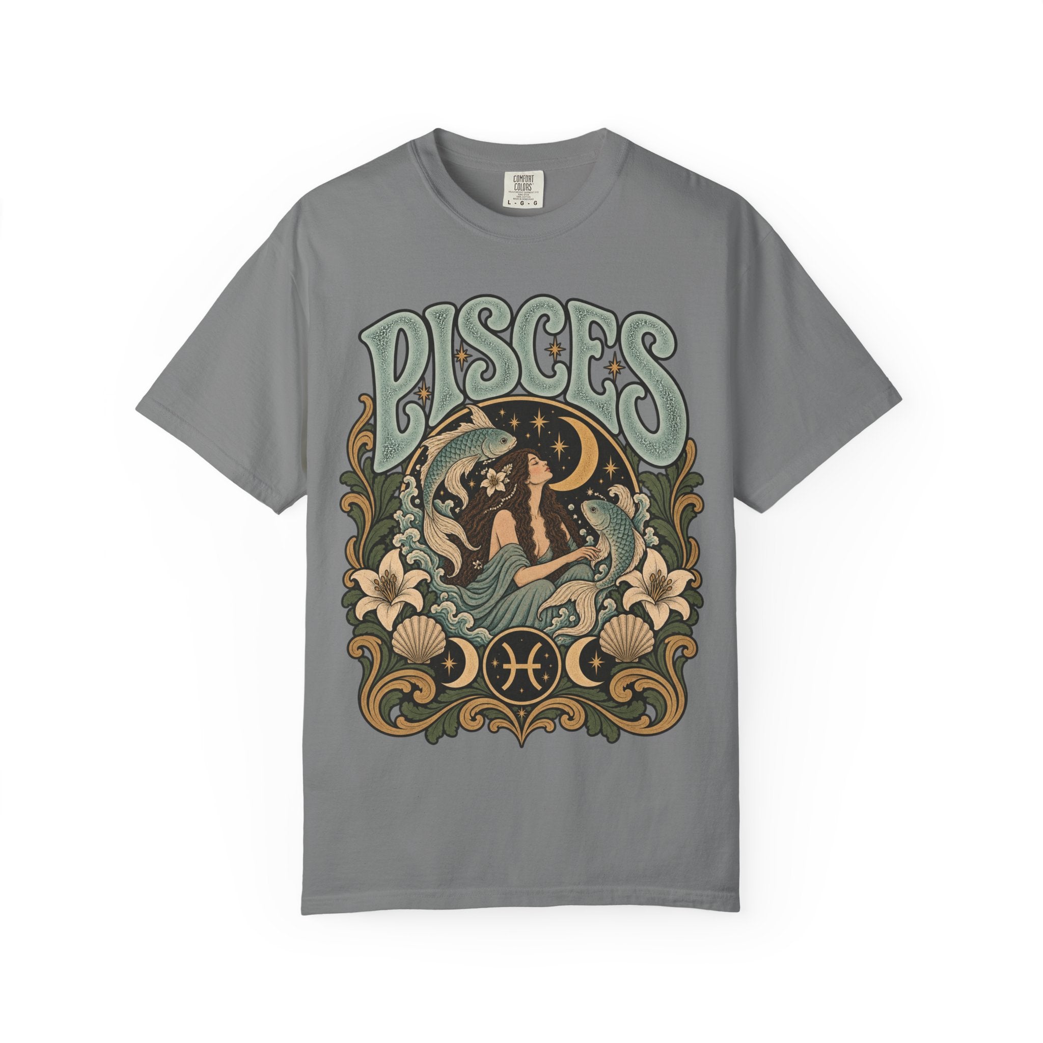 Pisces Zodiac T-Shirt — Retro Astrological Artwork