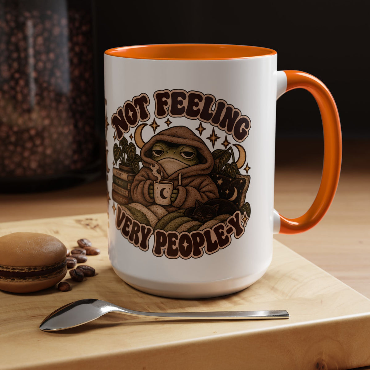 Not Feeling Very Peopley Mug — Cozy Frog Introvert Ceramic Coffee Mug