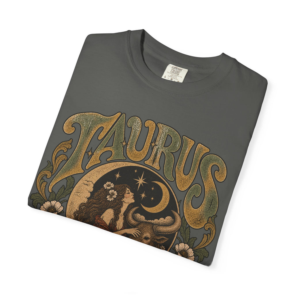 Taurus Zodiac T‑Shirt — Vintage Astrological Bull Graphic
