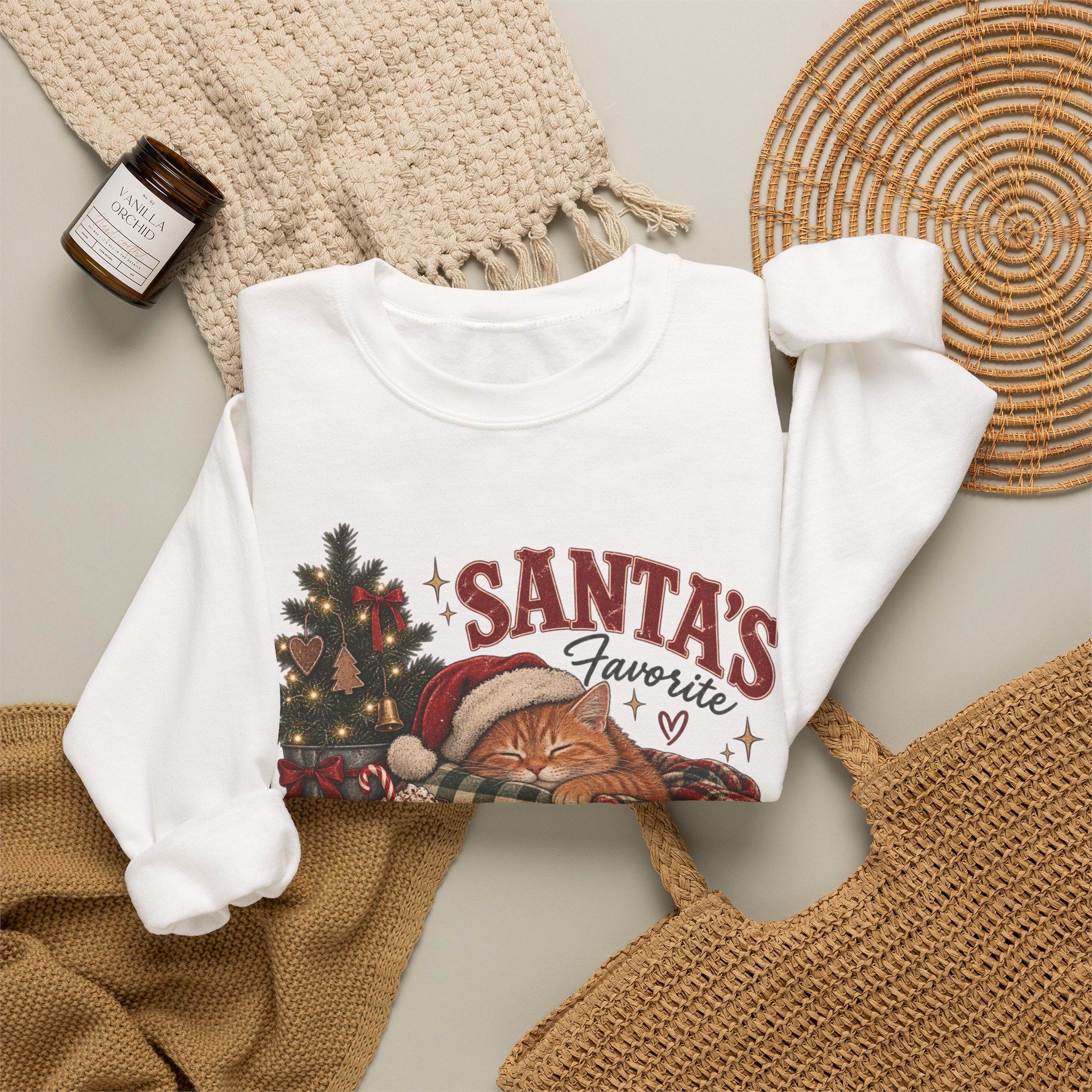 Christmas Sweatshirt — "Santa's Favorite" Cozy Holiday Crewneck
