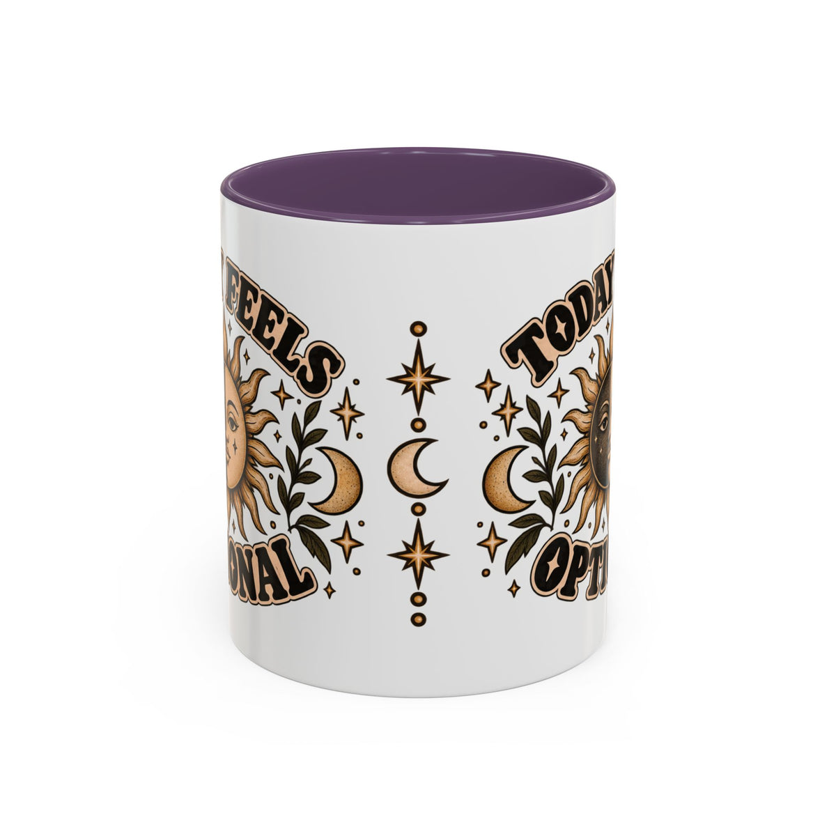 Today Feels Optional Mug — Vintage Sun & Moon Ceramic Coffee Mug
