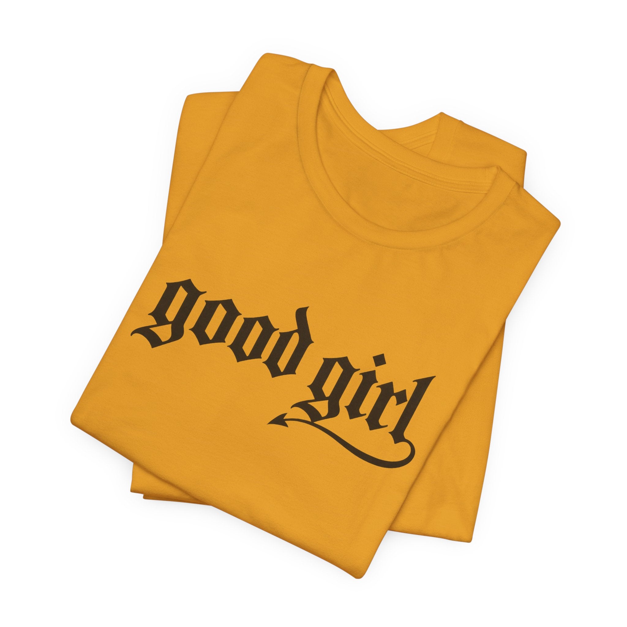 Good Girl Graphic Tee — Vintage Script White T-Shirt
