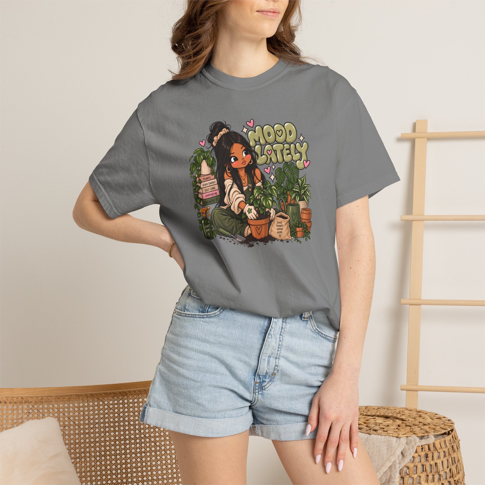 Plant Lady T-Shirt — 'Plant Baby' Cute Girl with Houseplants Graphic Tee