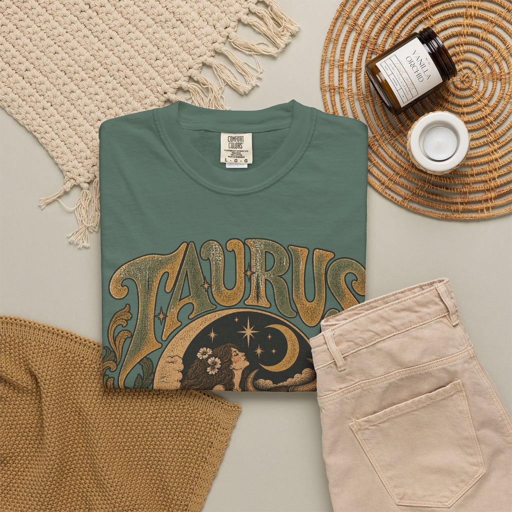 Taurus Zodiac T‑Shirt — Vintage Astrological Bull Graphic