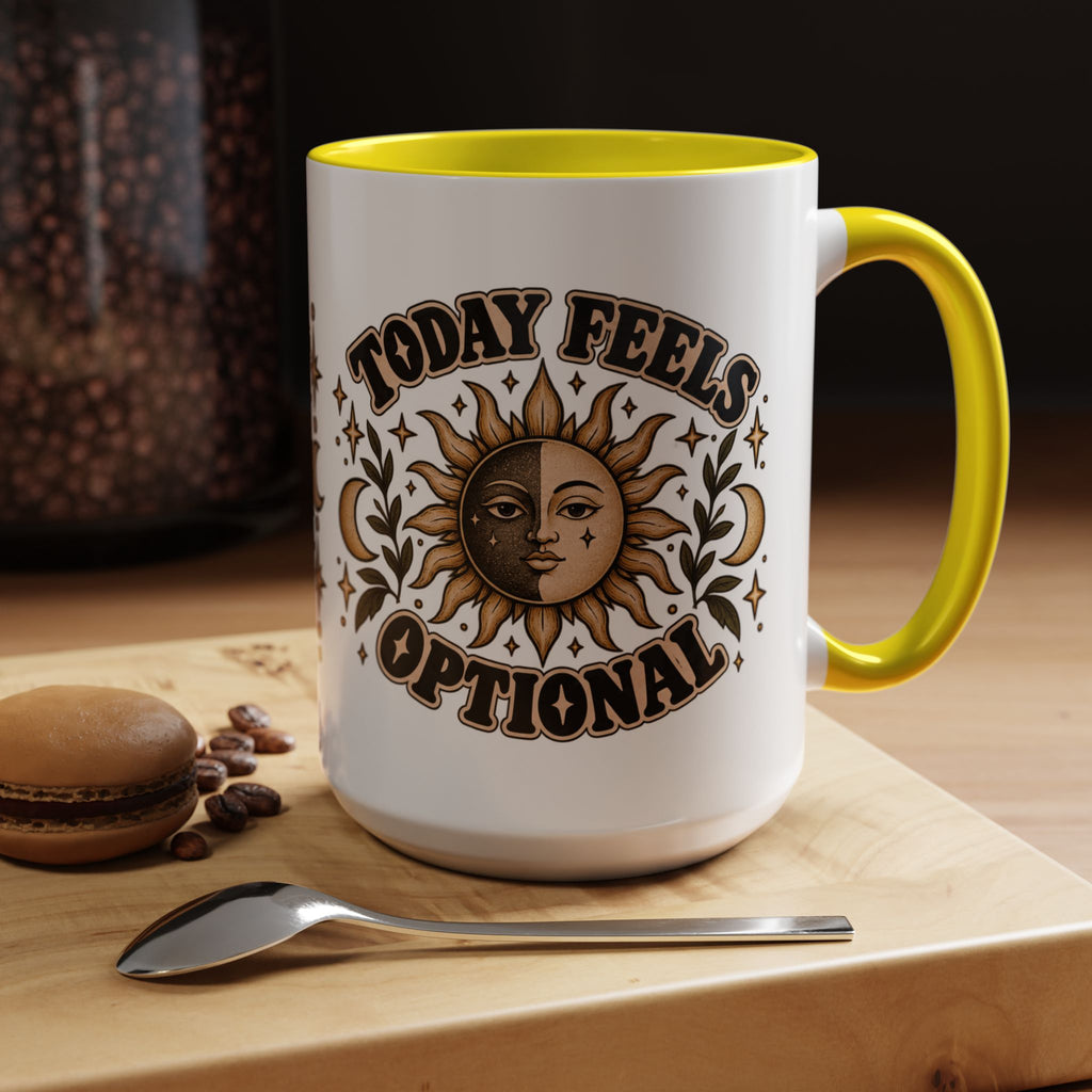 Today Feels Optional Mug — Vintage Sun & Moon Ceramic Coffee Mug