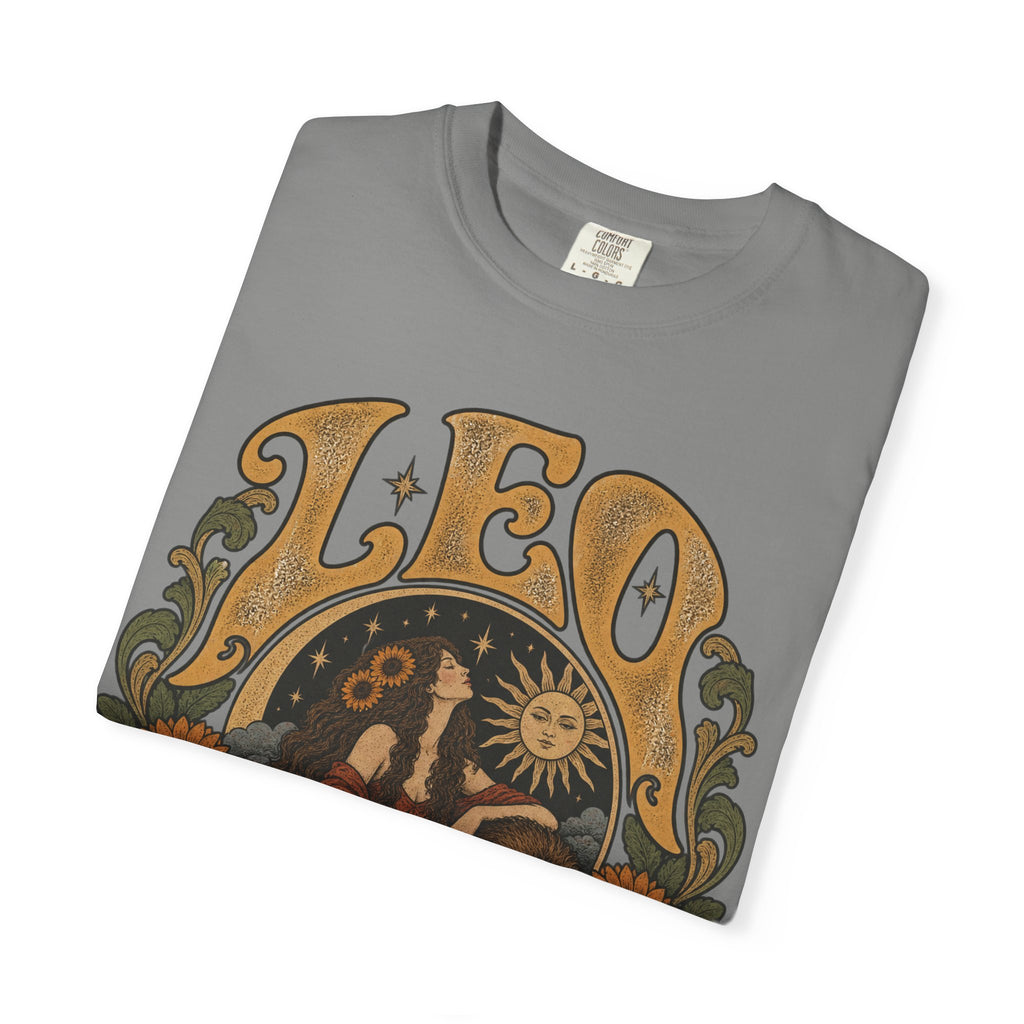 Leo Zodiac T-Shirt — Vintage Astrology Lion Graphic